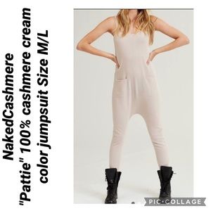 NakedCashmere
"Pattie" 100% cashmere cream color jumpsuit Size M/L